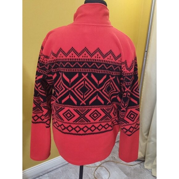 VTG 90s Lauren Ralph Lauren Long Sleeve Full Zip Fleece Aztec Print M Western - Picture 3 of 5